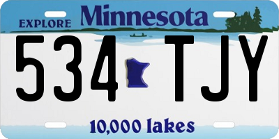 MN license plate 534TJY