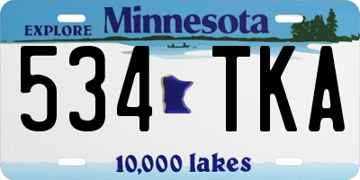 MN license plate 534TKA