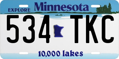 MN license plate 534TKC