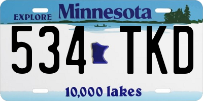 MN license plate 534TKD