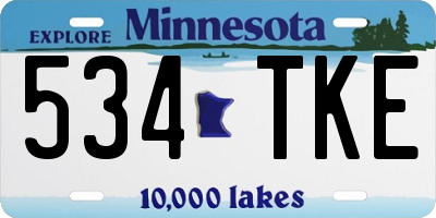 MN license plate 534TKE