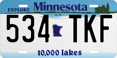MN license plate 534TKF