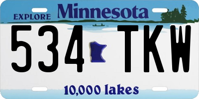 MN license plate 534TKW