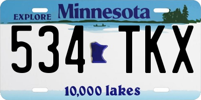 MN license plate 534TKX