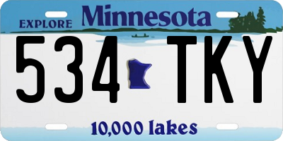 MN license plate 534TKY