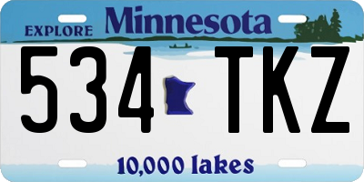 MN license plate 534TKZ