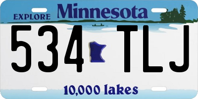 MN license plate 534TLJ