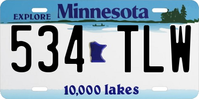 MN license plate 534TLW