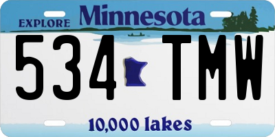 MN license plate 534TMW