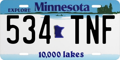 MN license plate 534TNF