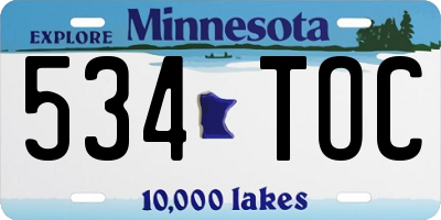 MN license plate 534TOC