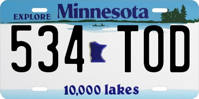 MN license plate 534TOD