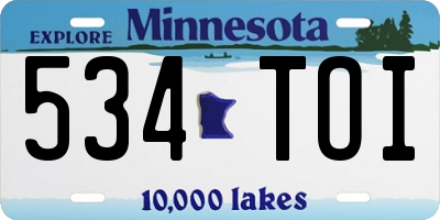 MN license plate 534TOI