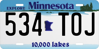 MN license plate 534TOJ
