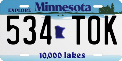 MN license plate 534TOK