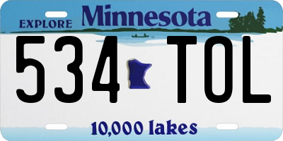 MN license plate 534TOL