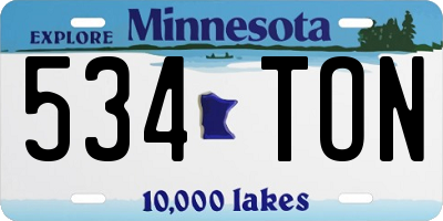 MN license plate 534TON