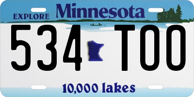 MN license plate 534TOO