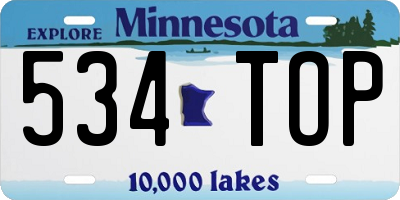 MN license plate 534TOP