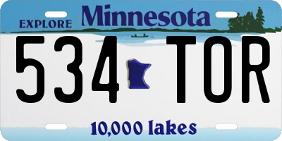MN license plate 534TOR