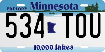 MN license plate 534TOU