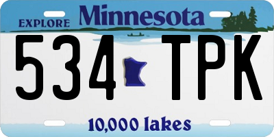 MN license plate 534TPK