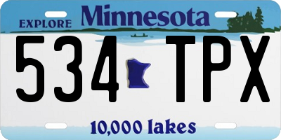 MN license plate 534TPX