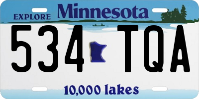 MN license plate 534TQA