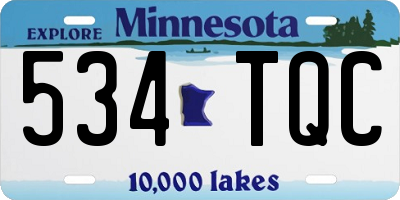 MN license plate 534TQC