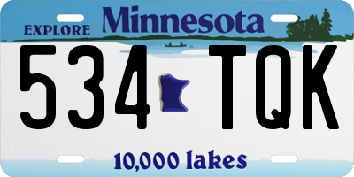 MN license plate 534TQK
