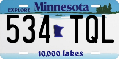 MN license plate 534TQL