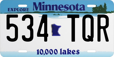 MN license plate 534TQR