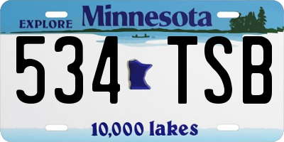 MN license plate 534TSB