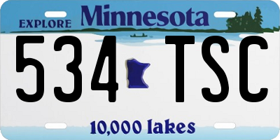 MN license plate 534TSC