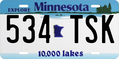MN license plate 534TSK