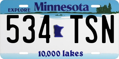 MN license plate 534TSN
