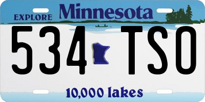 MN license plate 534TSO