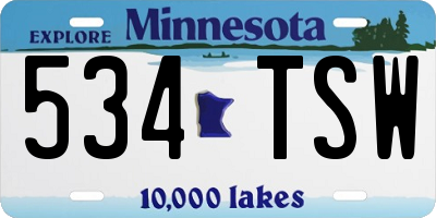 MN license plate 534TSW