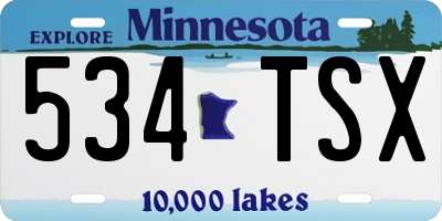 MN license plate 534TSX