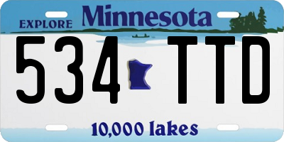 MN license plate 534TTD