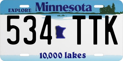 MN license plate 534TTK