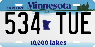 MN license plate 534TUE