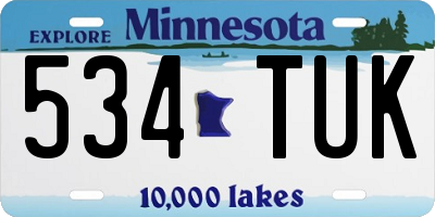MN license plate 534TUK