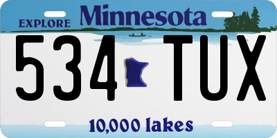 MN license plate 534TUX