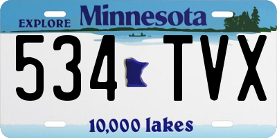 MN license plate 534TVX