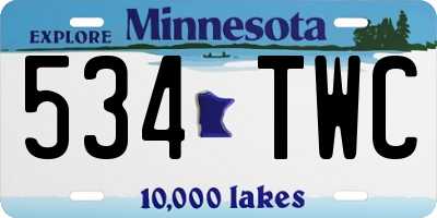 MN license plate 534TWC