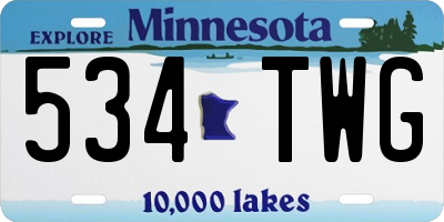 MN license plate 534TWG