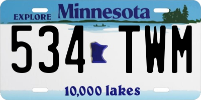MN license plate 534TWM