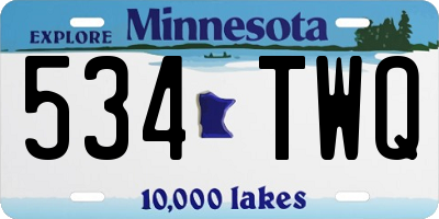 MN license plate 534TWQ