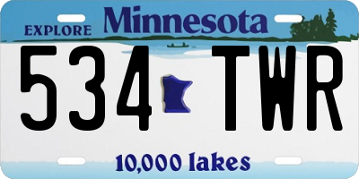 MN license plate 534TWR